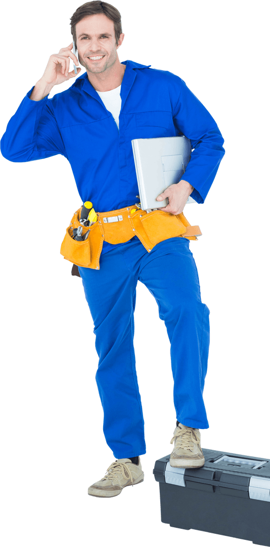 Confident Electrician Transparent Isolated On White Background