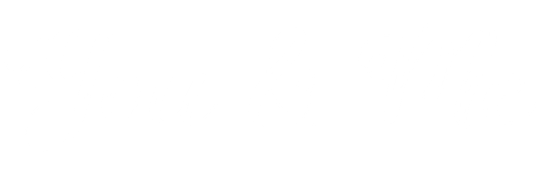 Romantic You and Me Calligraphy Text on Transparent Background