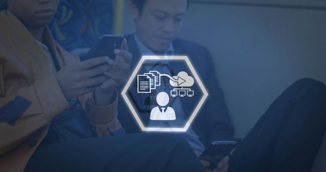 Digital Connection Technology Focus with Business Professionals