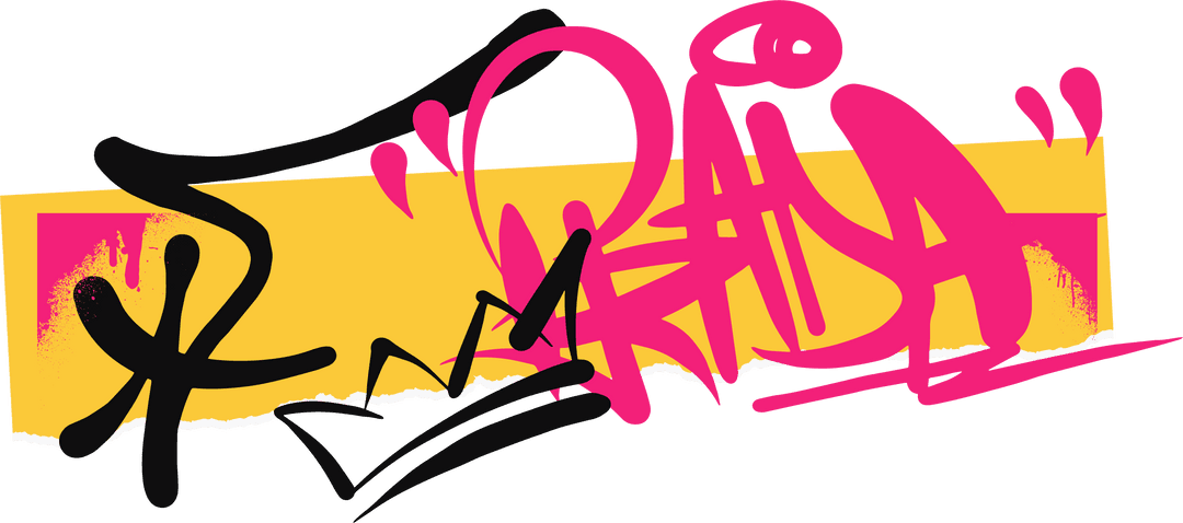 Vibrant Graffiti Tag Design on Transparent Background