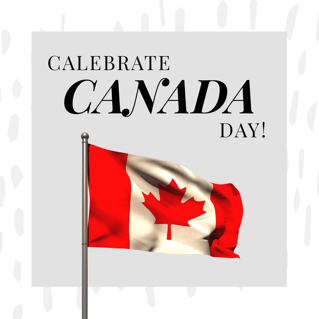 Canada Day Celebratory Poster with National Flag Display