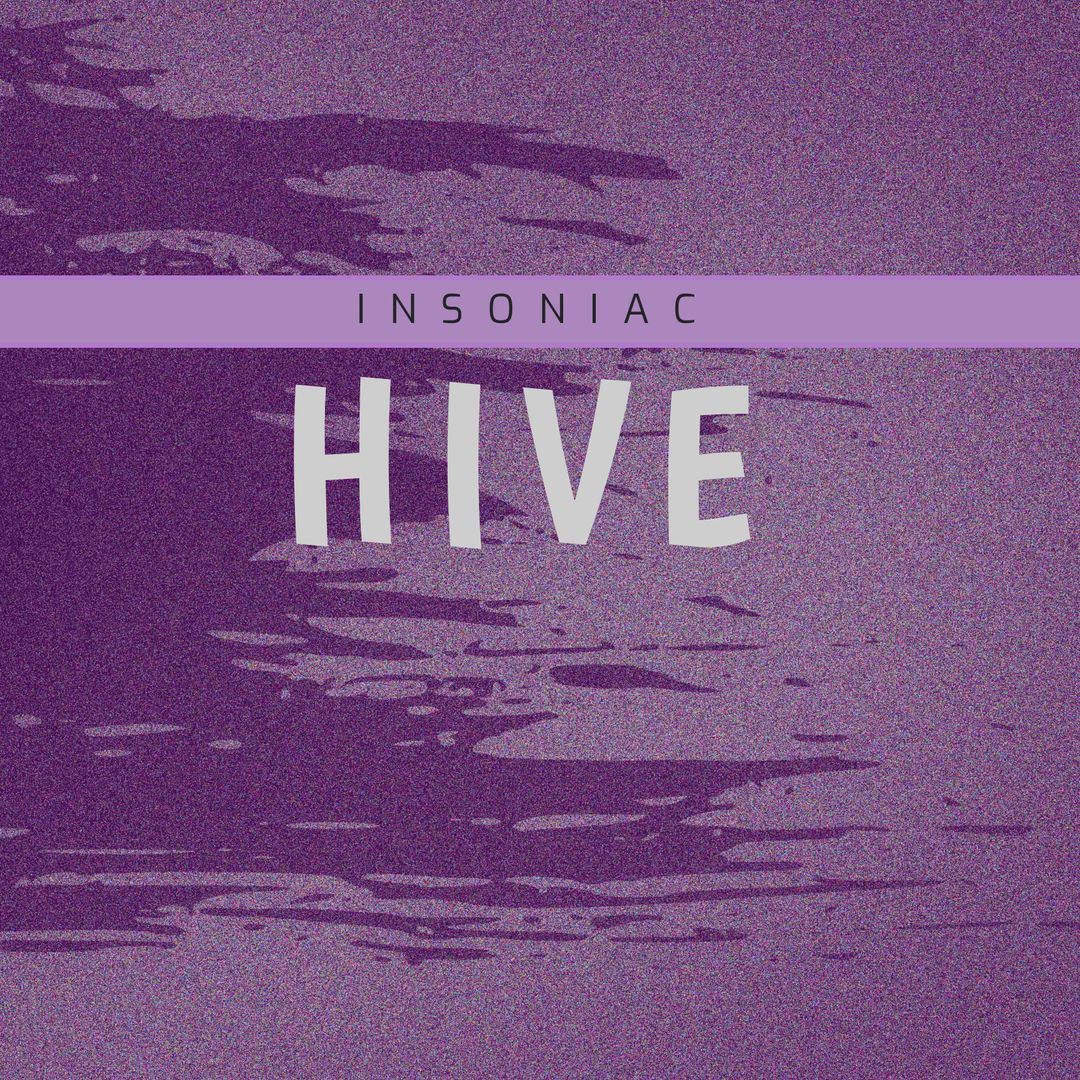 Abstract Album Cover with Purple Background and Artistic Pattern