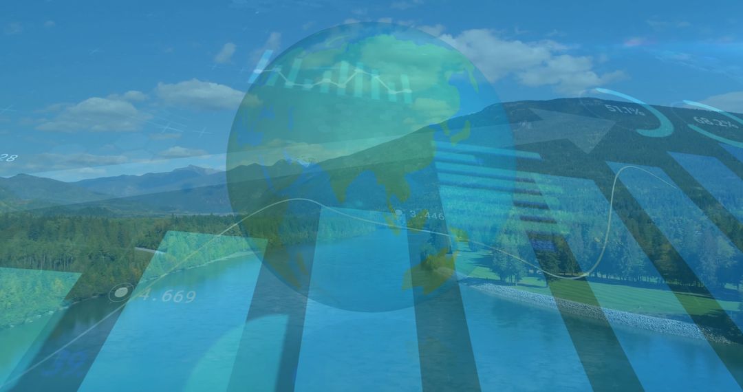 Futuristic Data Visualization Merging Nature and Technology