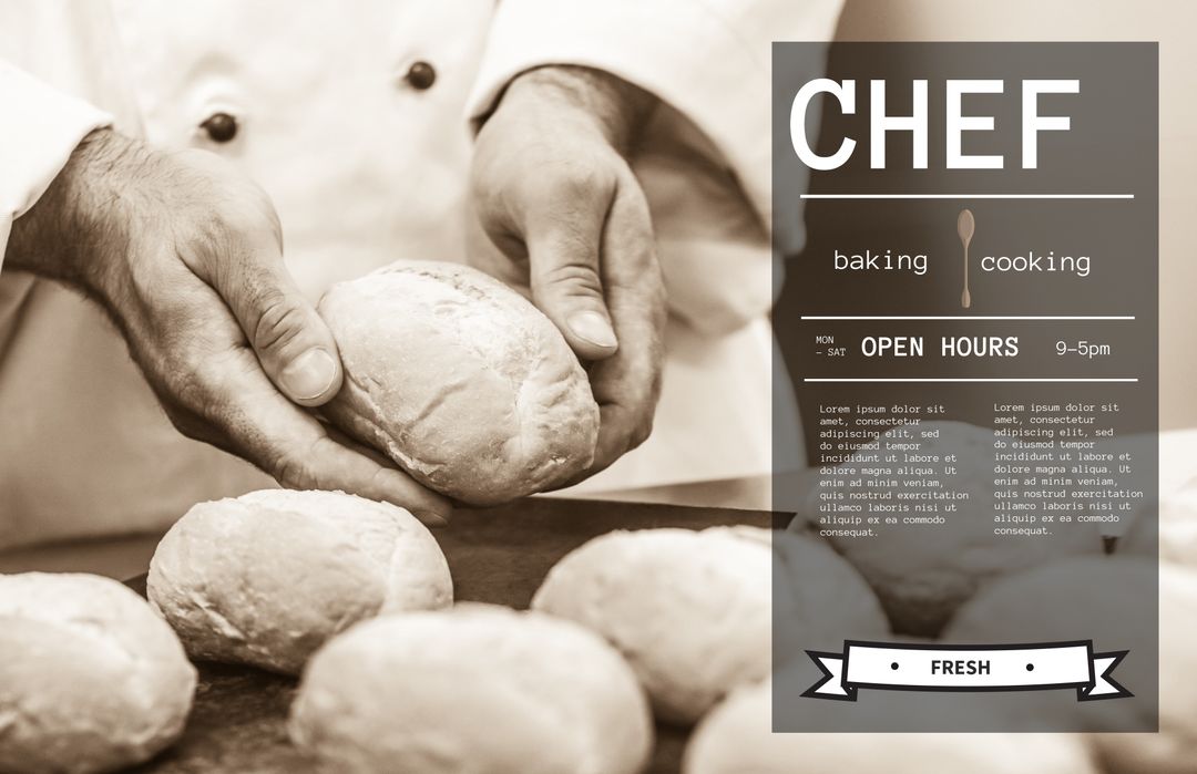 Chef Shaping Fresh Dough in Professional Kitchen
