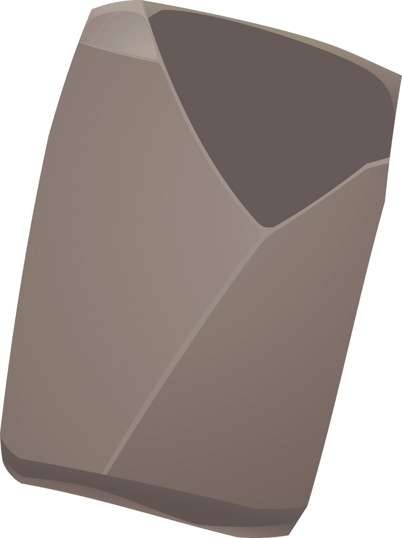 Abstract Geometric Prism with Brown-Gray Hue on Transparent Background