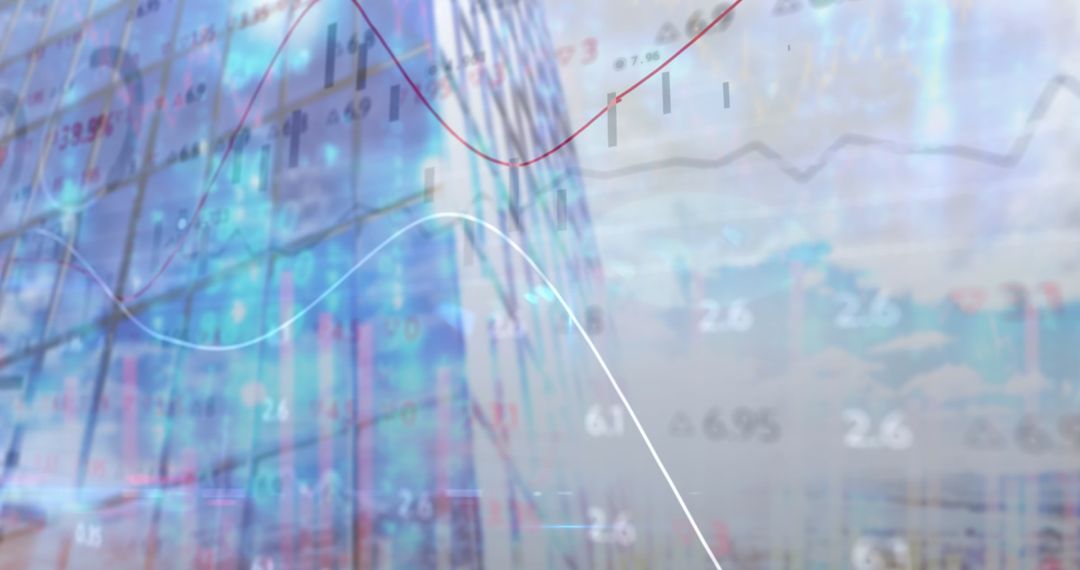 City Financial Charts and Data Interfaces Overlay