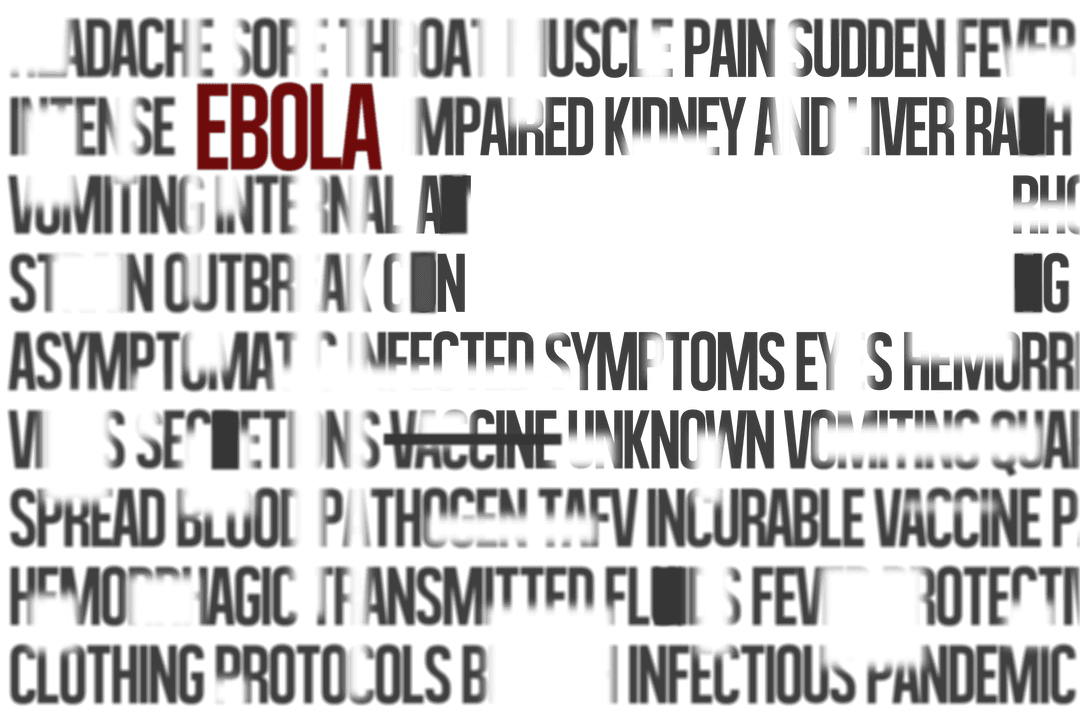 Ebola Outbreak Warning on Transparent Background for Health Awareness