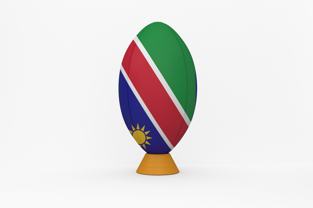 Transparent Rugby Ball with Namibia Flag on Elegant Stand - Download Free Stock Images Pikwizard.com