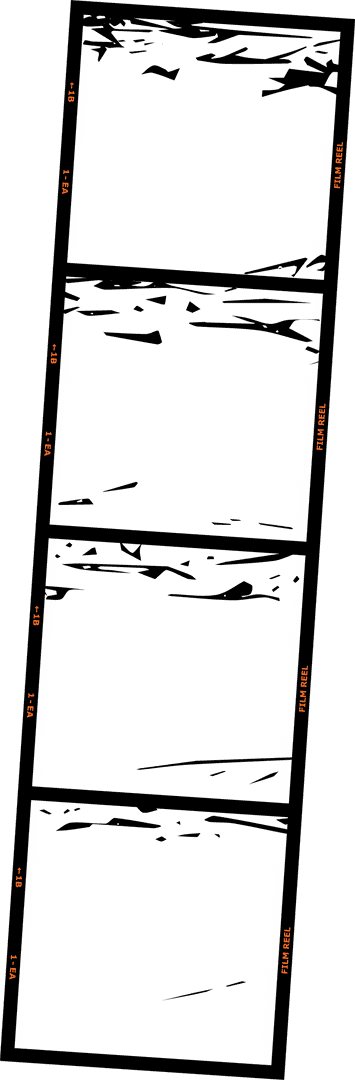 Transparent Vintage Filmstrip with Blank Panels and Scratches