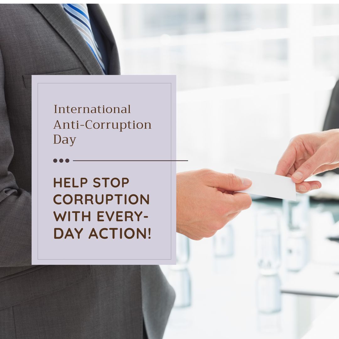 International Anti-Corruption Message with Business People