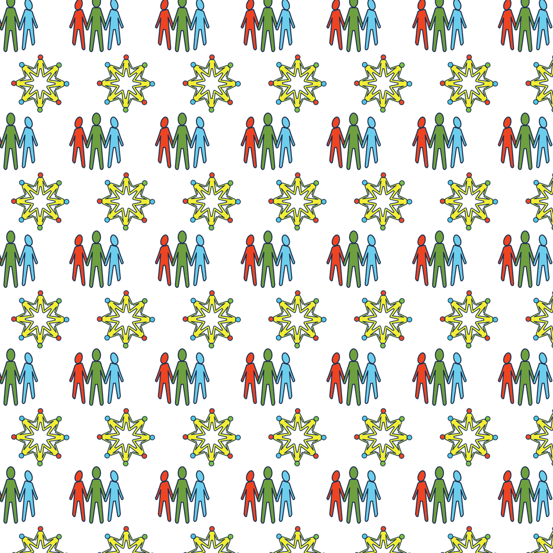 Vibrant Abstract Shapes Pattern on Transparent Background