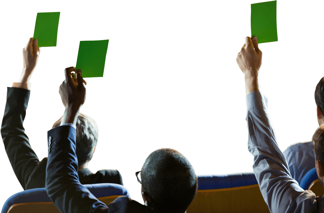 Transparent Auction Paddles Raised at Business Event