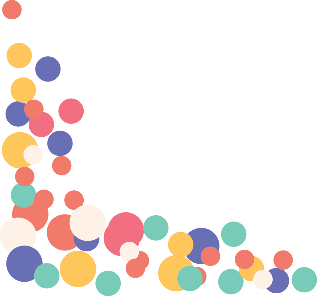 Vibrant Abstract Bubbles on Transparent Background