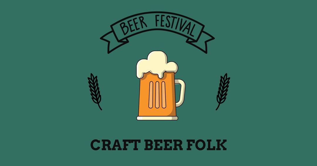 Craft Beer Festival Promotional Graphic with Frothy Mug and Barley