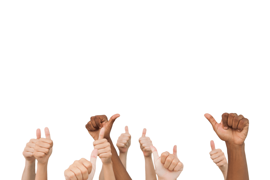 Diverse Transparent Thumbs Up Showcasing Unity and Support - Download Free Stock Images Pikwizard.com