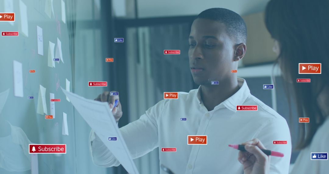 Diverse Team Analyzing Social Media Marketing Strategies