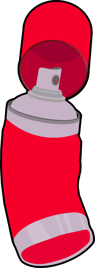 Floating Red Aerosol Spray Can on Transparent Background