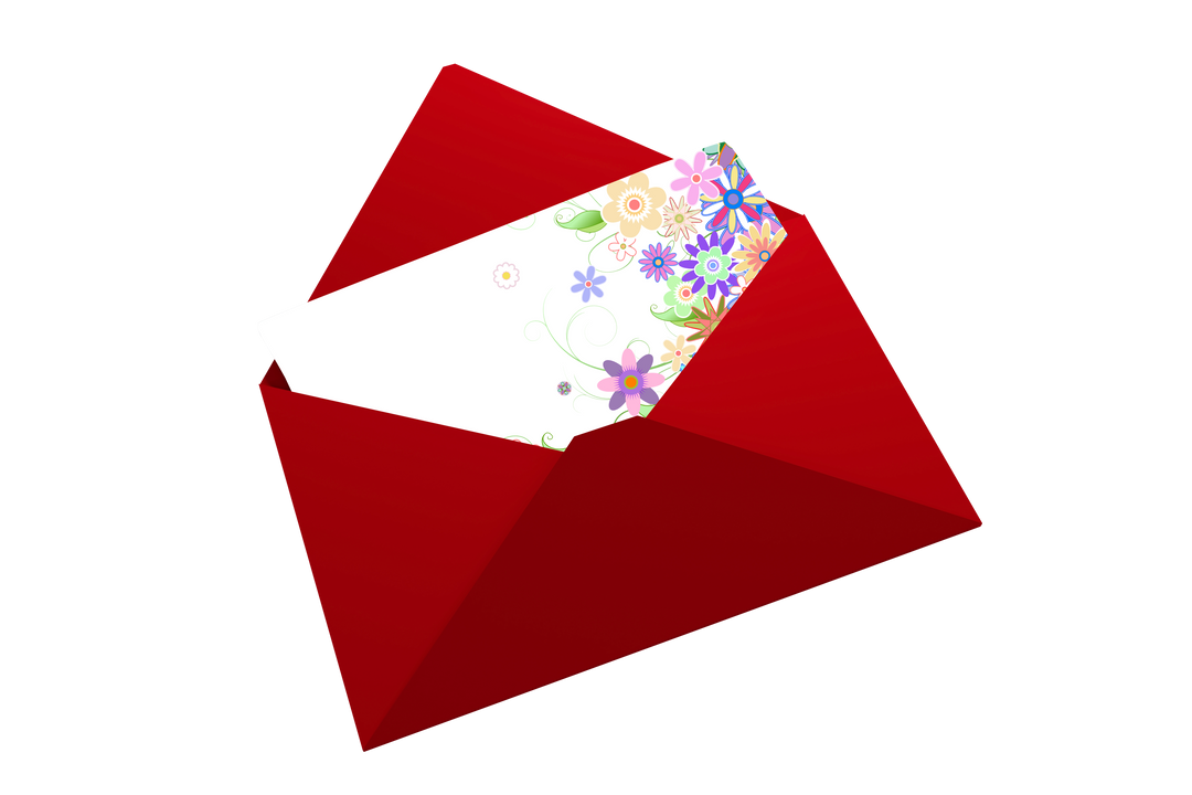 Elegant Red Envelope Transparent Background with Floral Greeting Card Design - Download Free Stock Images Pikwizard.com