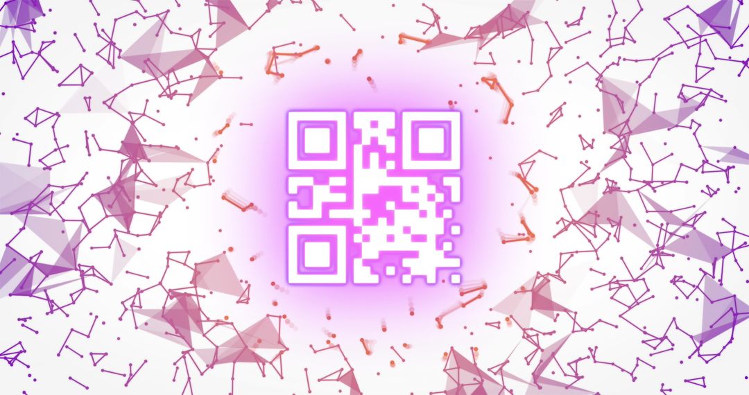 Futuristic QR Code with Digital Network Pattern