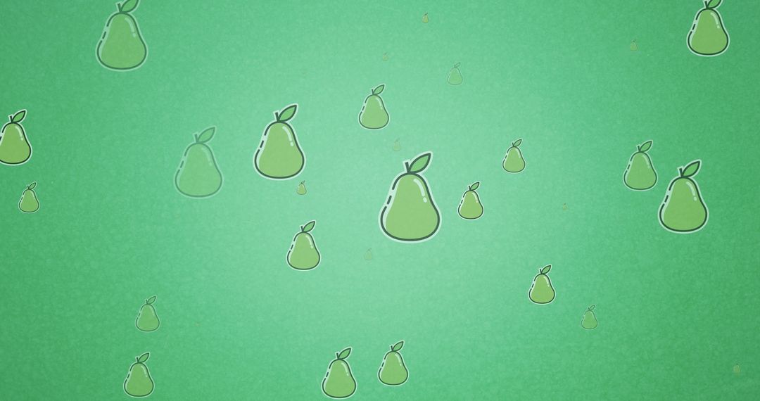 Seamless Pear Patterns on Green Background