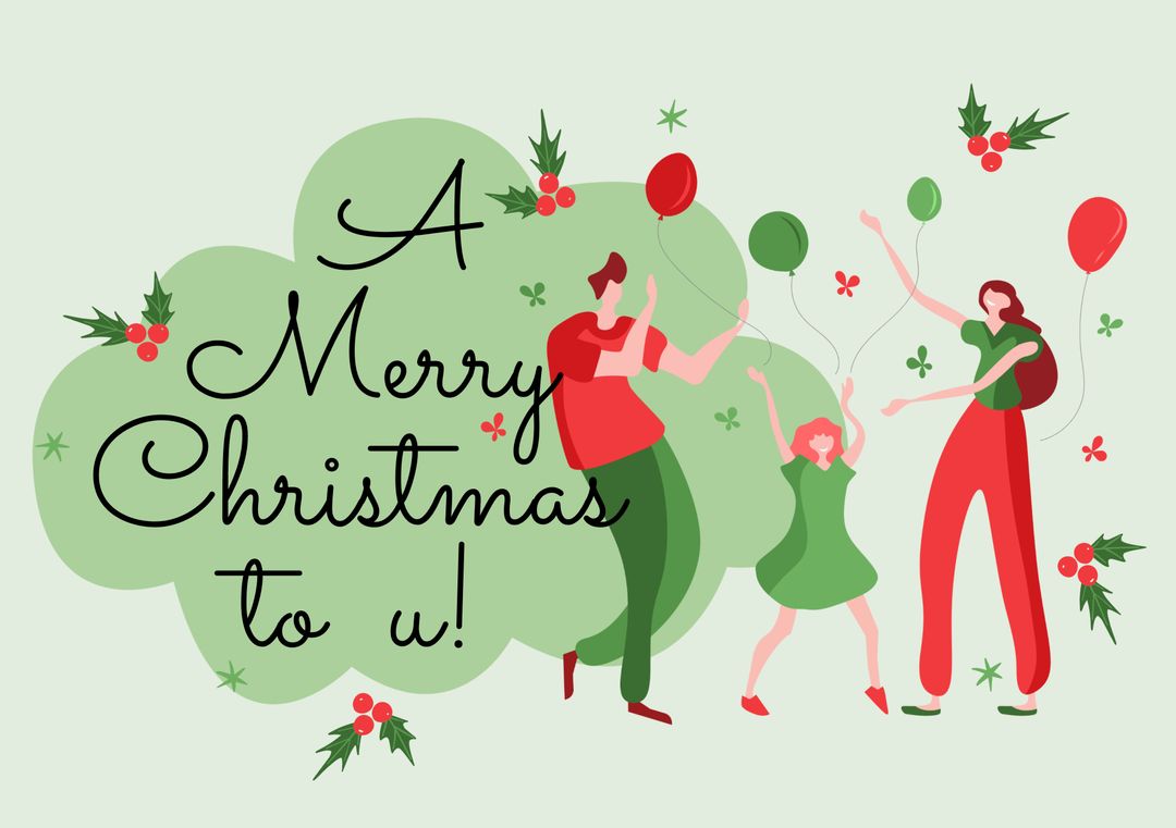 Festive Family Sharing Holiday Joy with Balloons