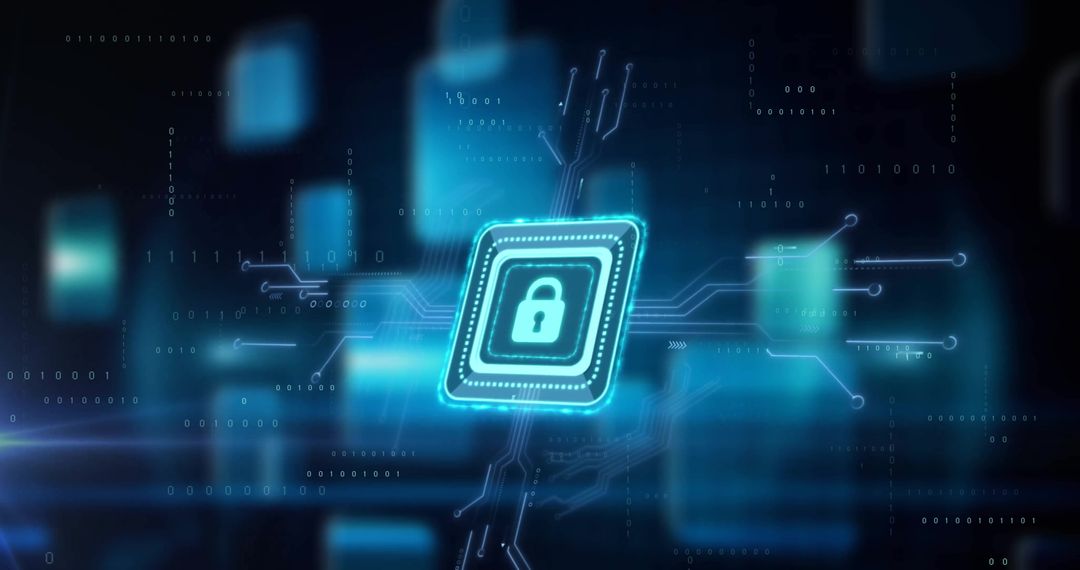 Digital Padlock Symbolizing Data Security on Cyber Network