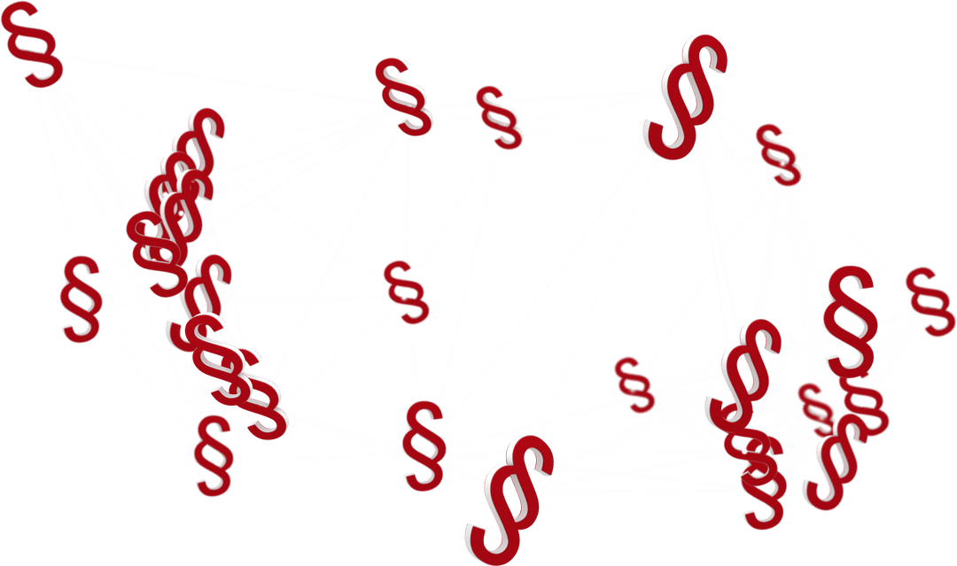 Transparent Network of Section Symbols and Connecting Lines Illustration