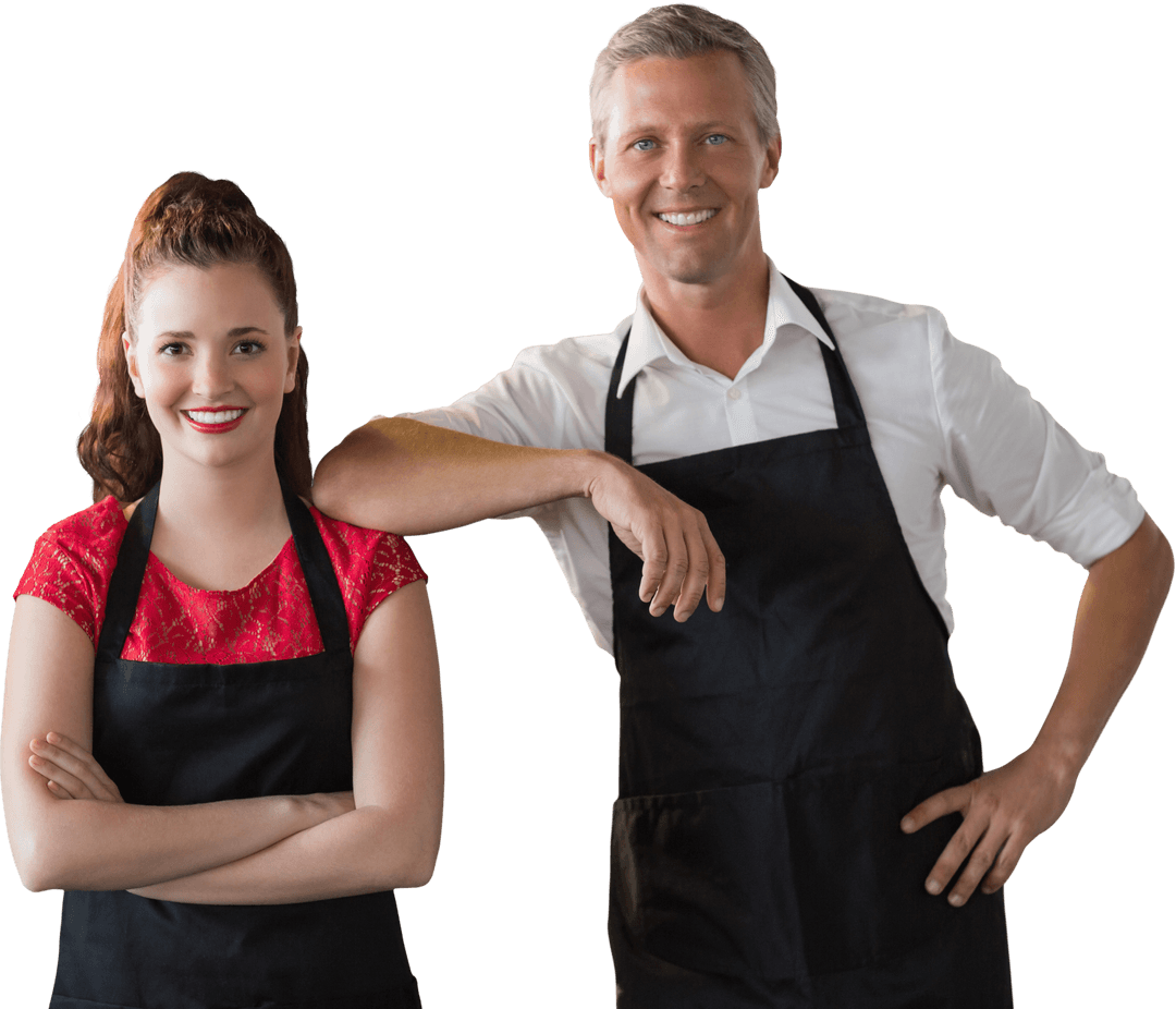 Transparent Professional Cafe Team Cheerfully Smiling