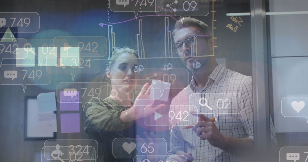 Diverse Professionals Analyzing Social Media Data