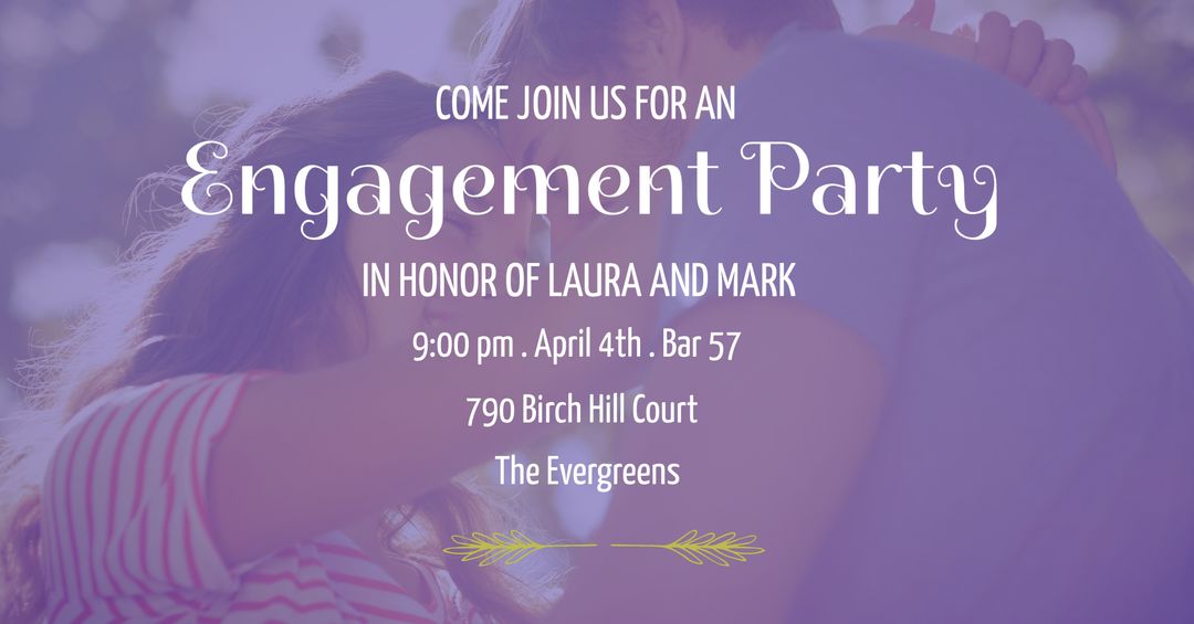 Engagement Party Invitation with Embracing Couple