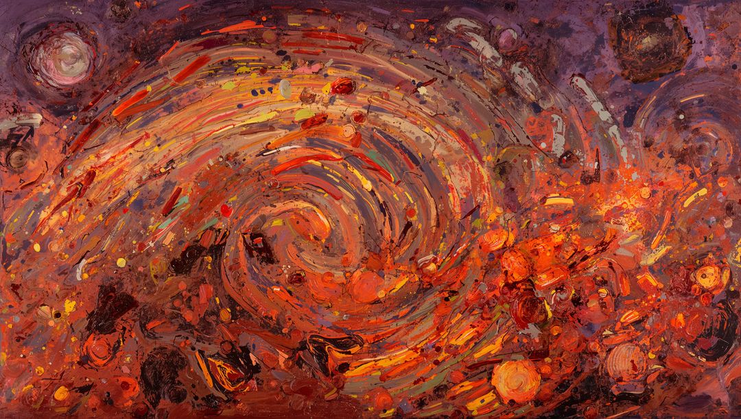 Dynamic Vortex Abstract Canvas in Vivid Colors with Rich Textures