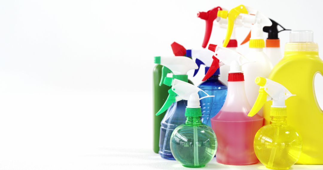 Colorful Cleaning Supply Bottles in Assorted Shapes and Sizes - Free Images, Stock Photos and Pictures on Pikwizard.com