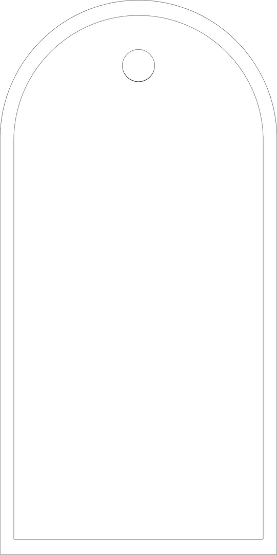 Blank Arched Name Tag Vector on Transparent Background
