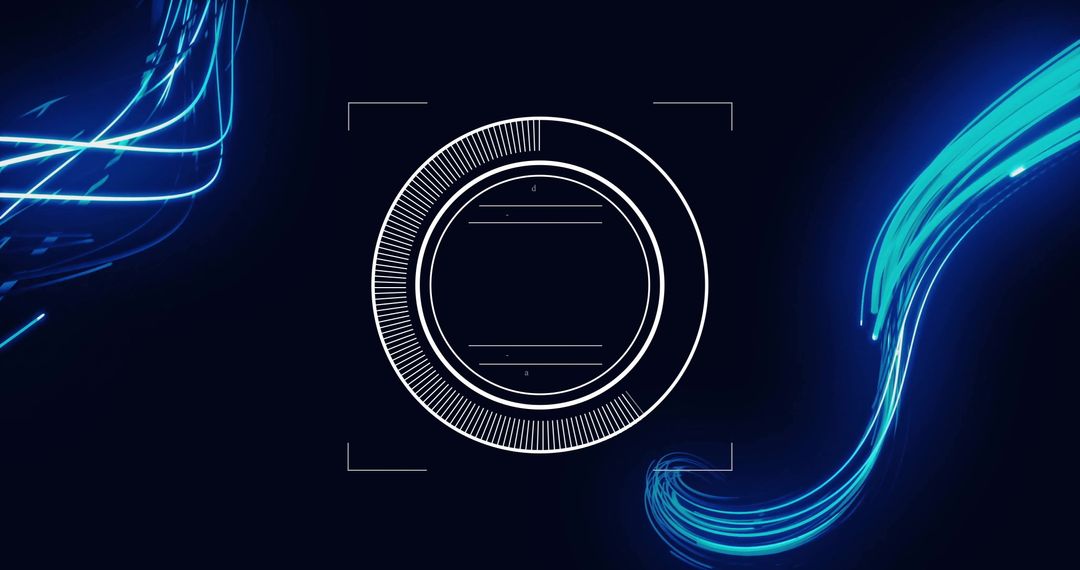 Futuristic Data Interface with Neon Light Trails Background