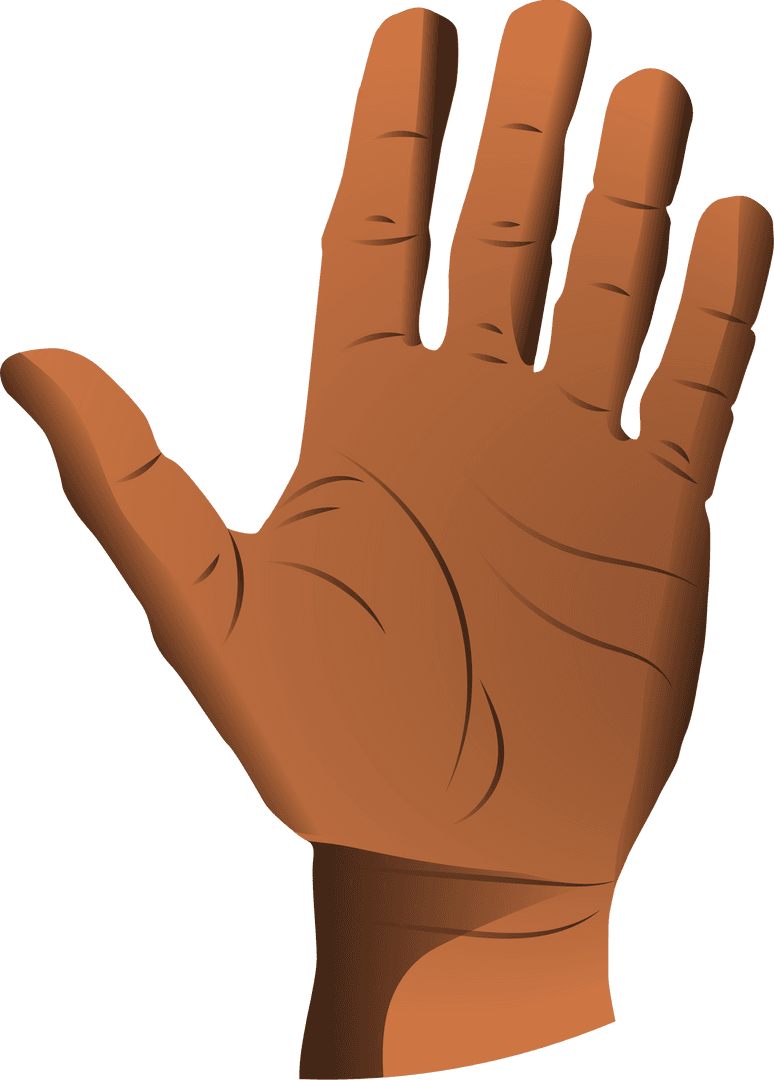 Minimalist Illustration Single Transparent Open Hand Gesture