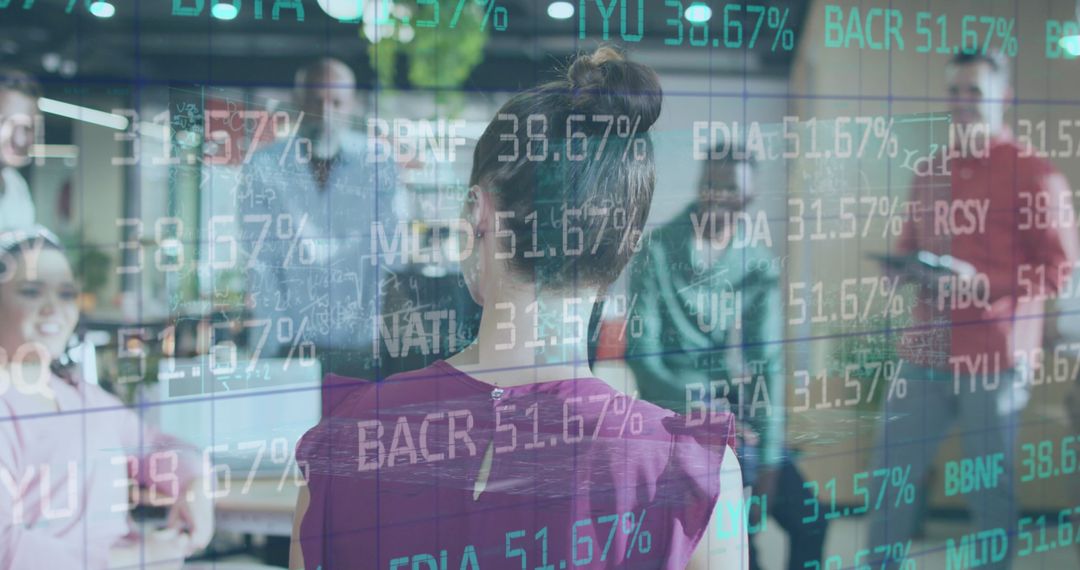 Business Team Analyzing Financial Data Projections in Modern Office