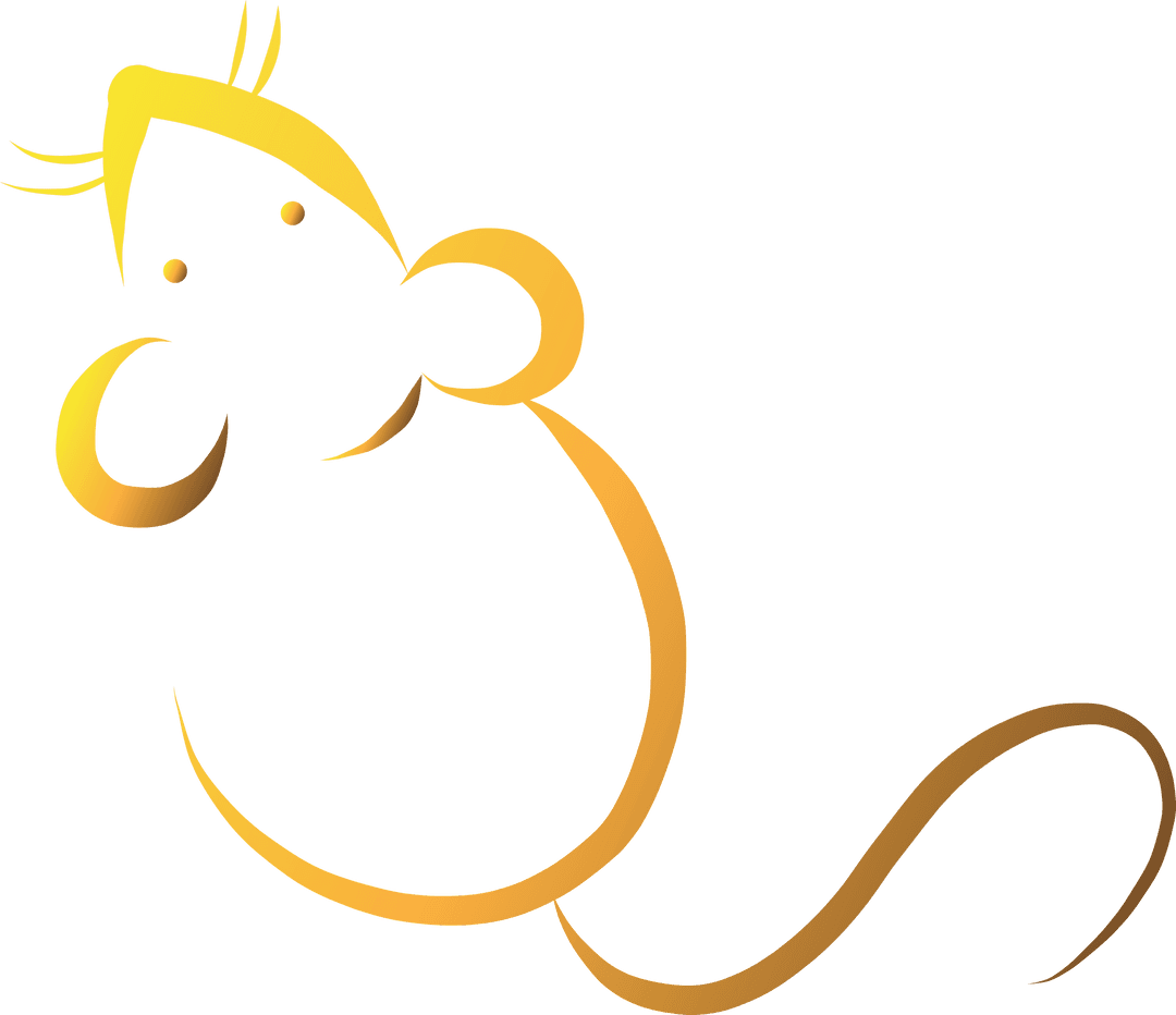 Elegant Transparent Yellow Mouse Outline Illustration