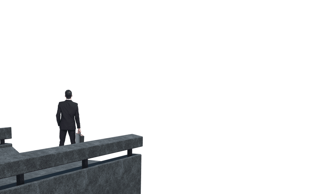 Businessman Standing on Edge of Bridge Transparent Background Vector - Download Free Stock Images Pikwizard.com