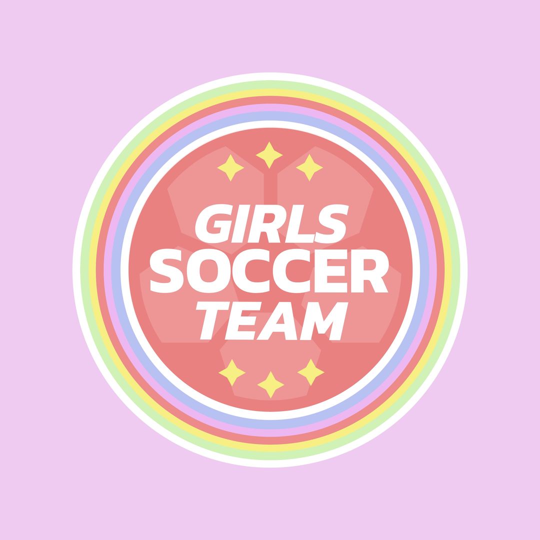 Girls Soccer Team Logo with Rainbow Border - Download Free Stock Templates Pikwizard.com