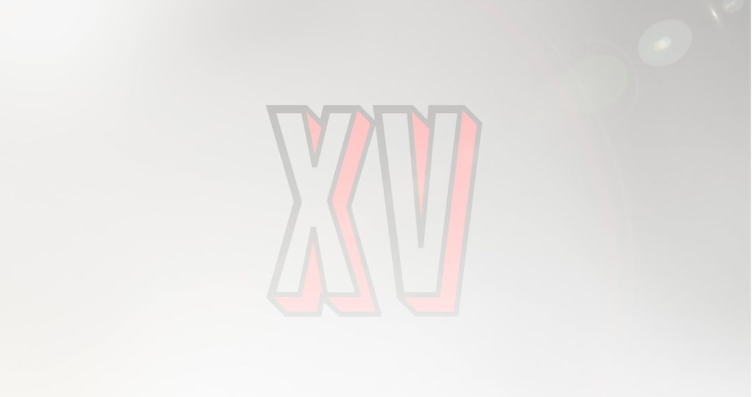 Bold XV Letters with Red Outline on Gradient Background