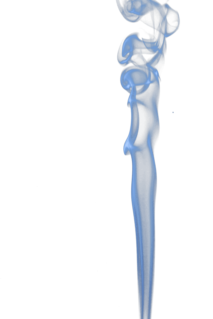 Blue Flame Design on Transparent Background