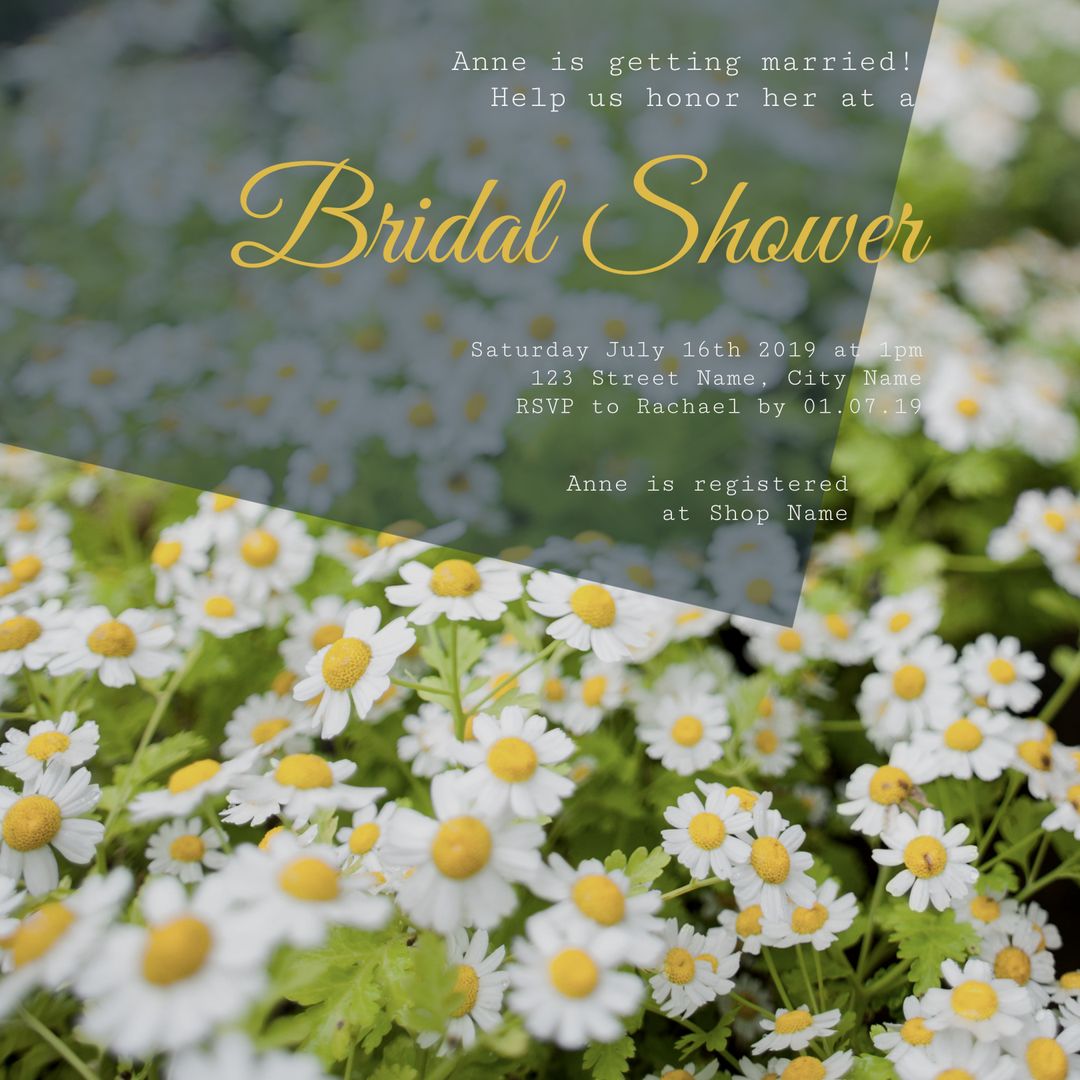 Elegant Floral Bridal Shower Invitation for Spring and Summer Garden Celebrations - Download Free Stock Templates Pikwizard.com