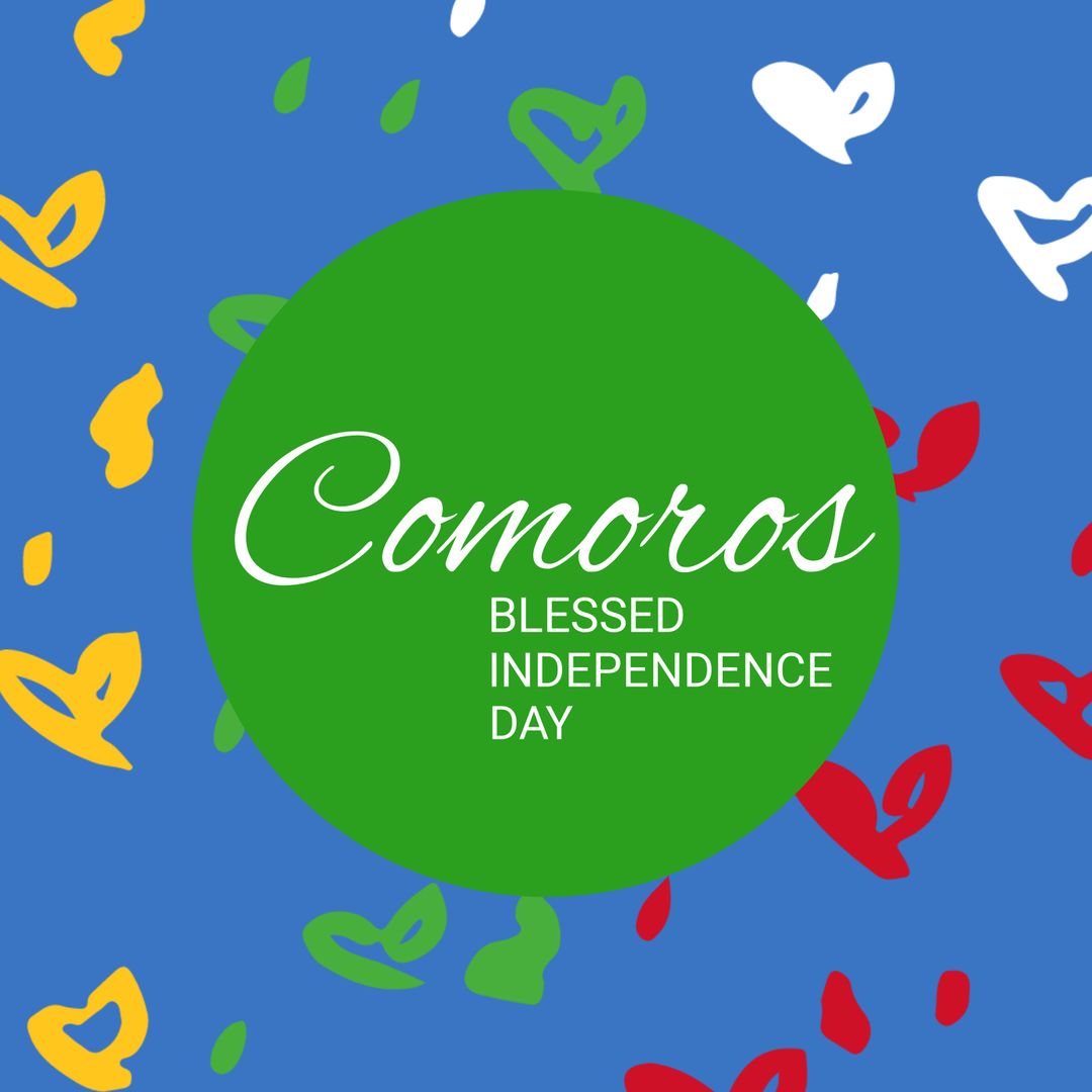 Comoros Independence Day Celebration with Colorful Hearts