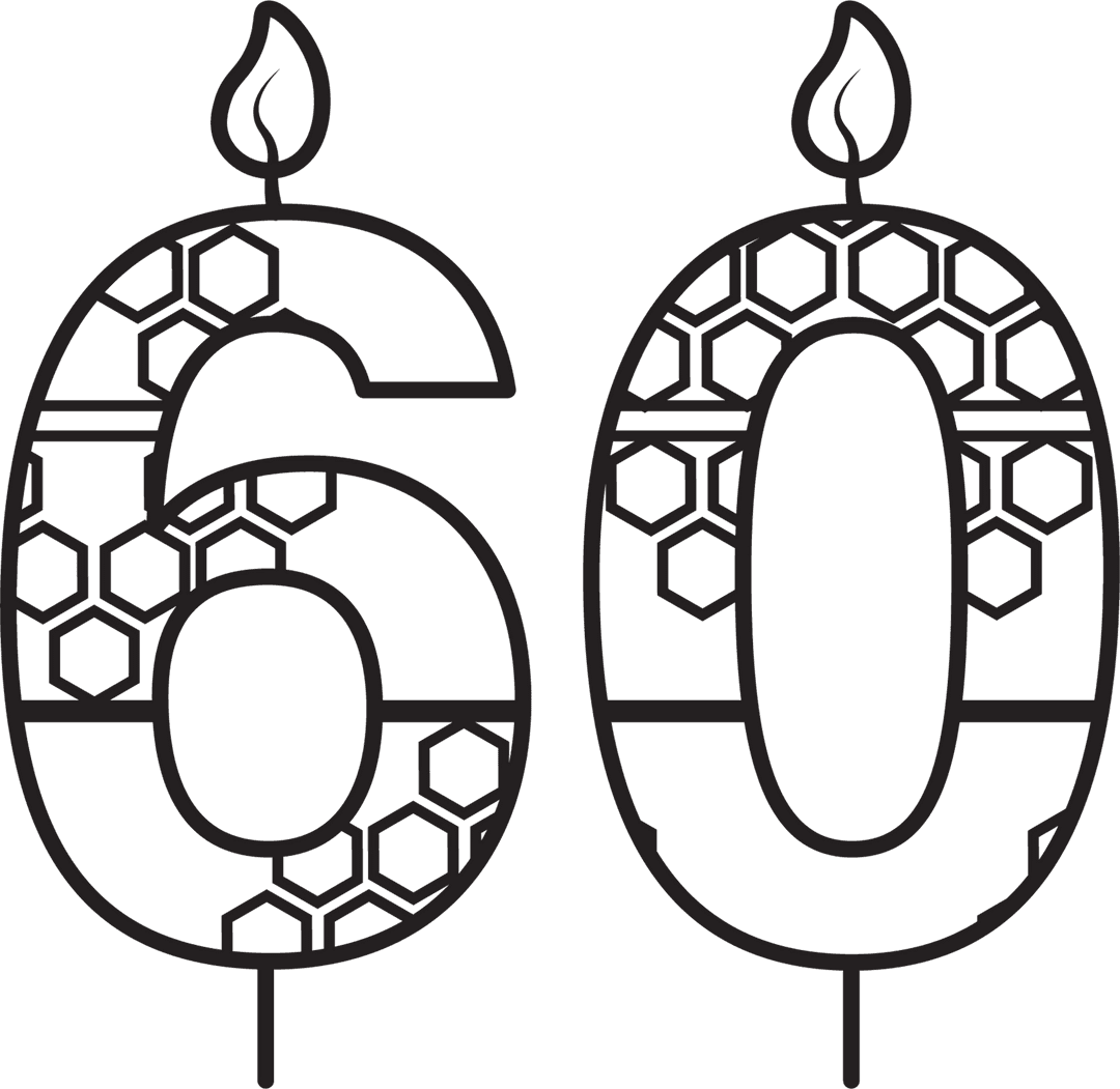 Sixtieth Birthday Hexagonal Pattern Candles on Transparent Background - Download Free Stock Images Pikwizard.com
