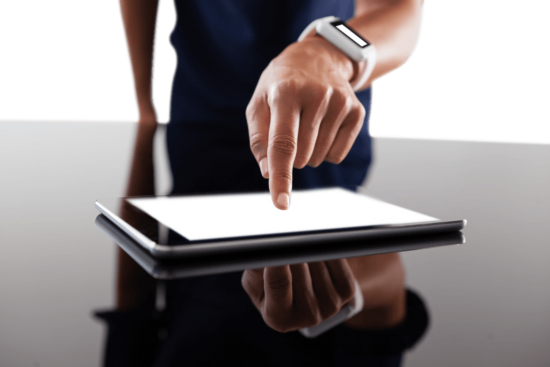 Transparent Hand Using Digital Tablet For Business Innovation