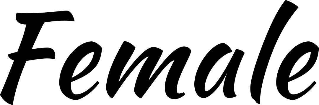 Feminine Symbol Pink Script Text on Transparent Background