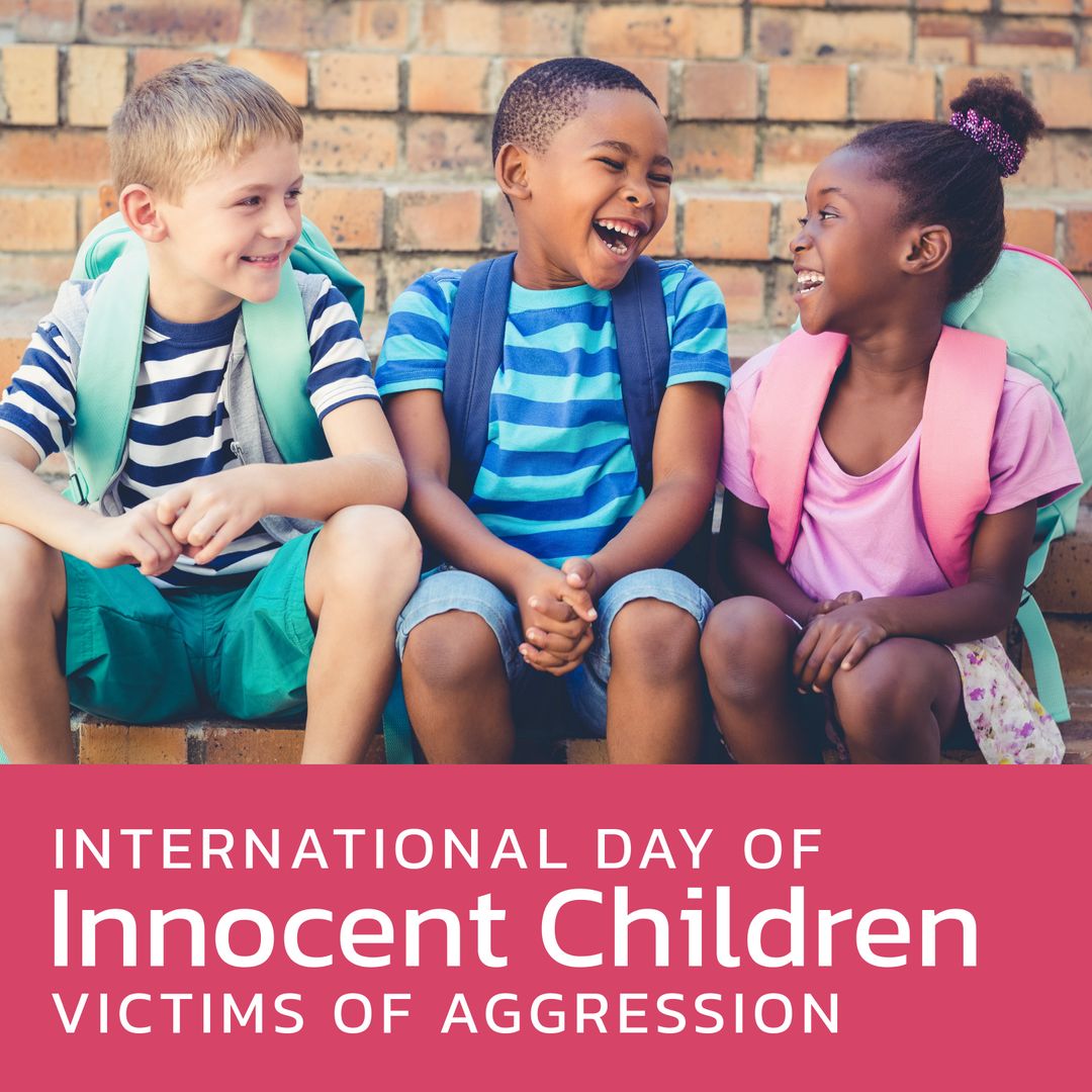 Diverse Children Laughing Celebrating International Awareness Campaign