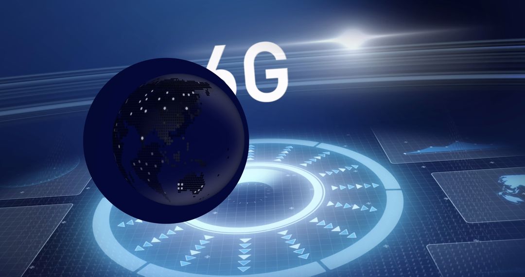 Digital Globe with Data Interface Representing 6G Technology