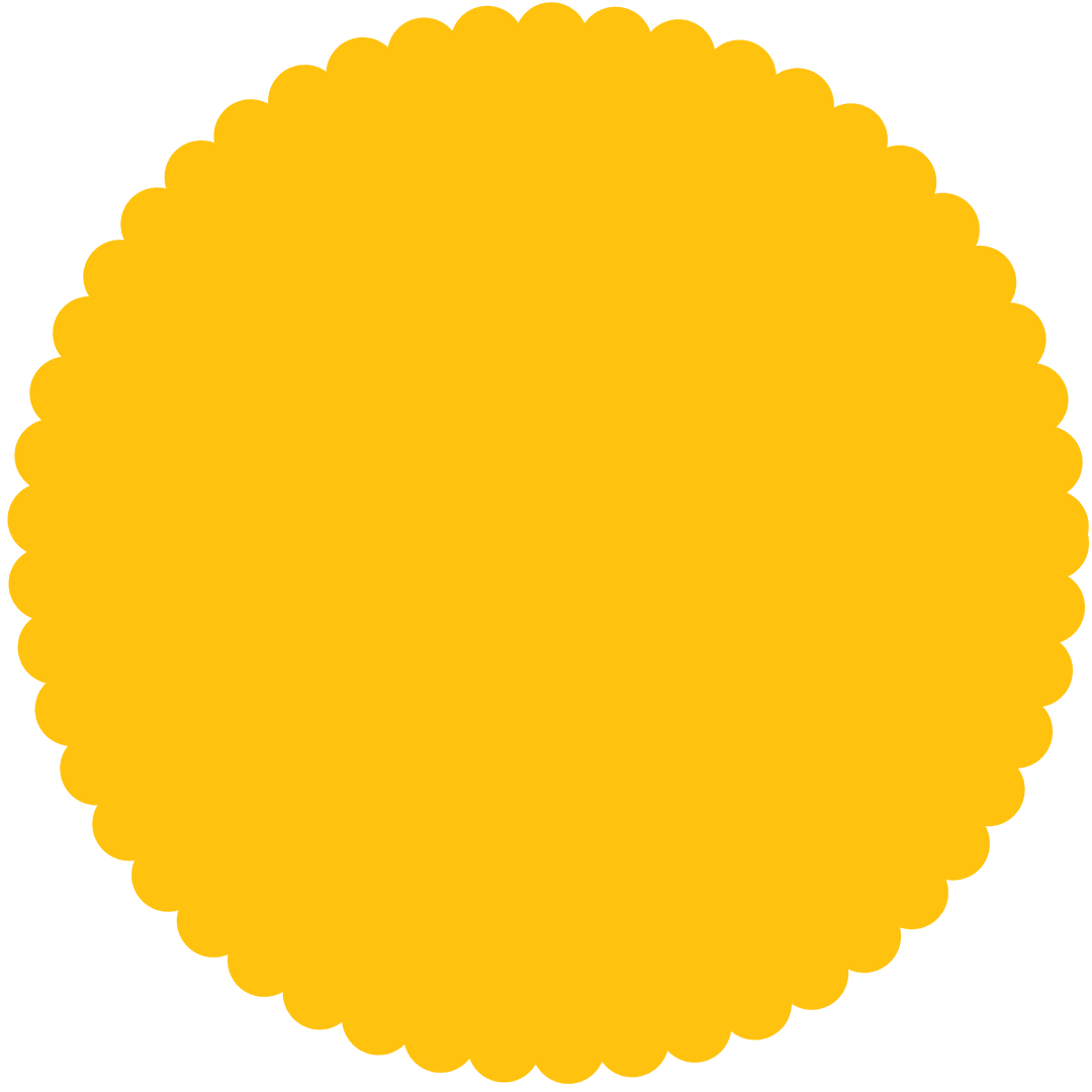 Big Yellow Jagged Circle on Transparent Background Design