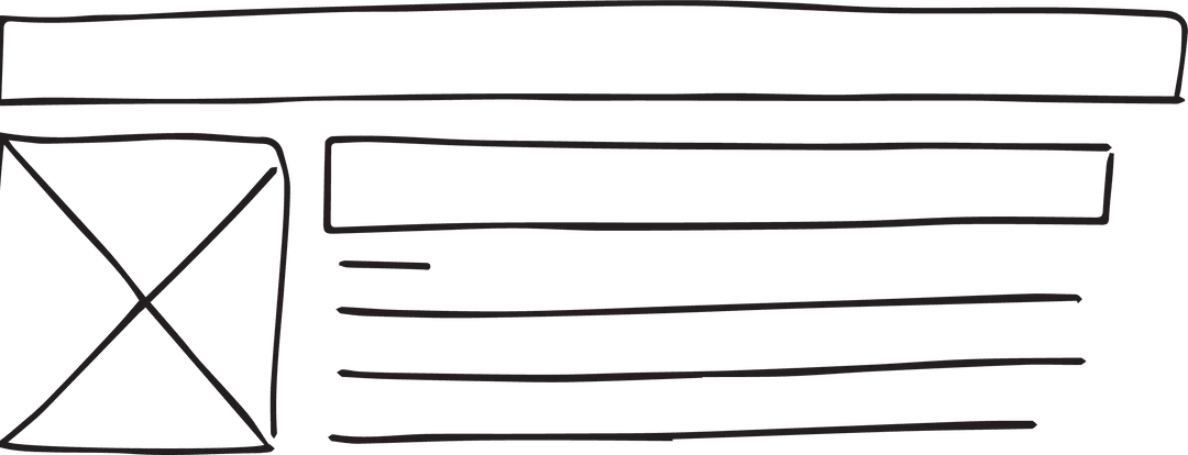 Transparent Webpage Wireframe with Header and Placeholders